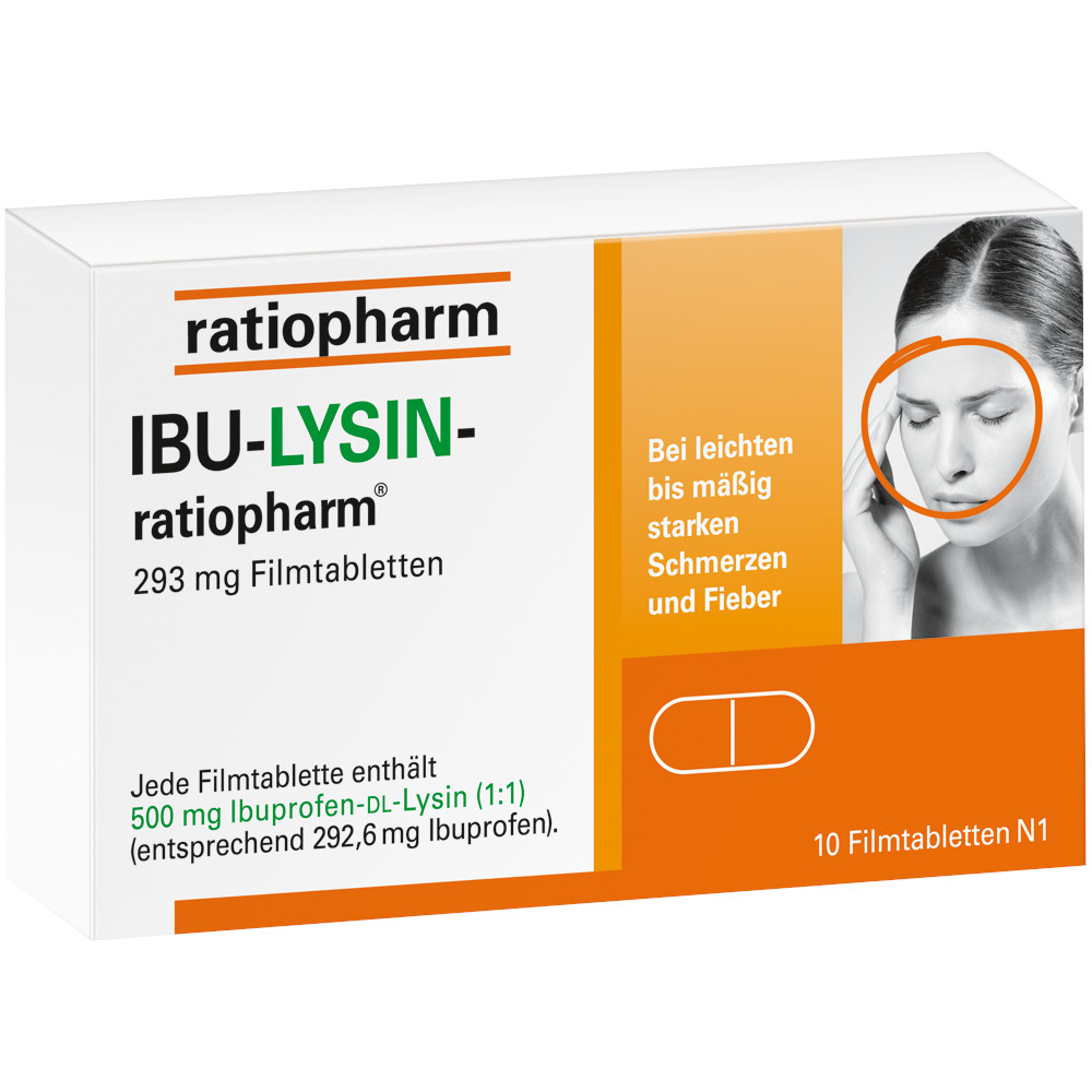 IBU-LYSIN-ratiopharm 293 mg Filmtabletten 10 Stück | Aliva | 16204704