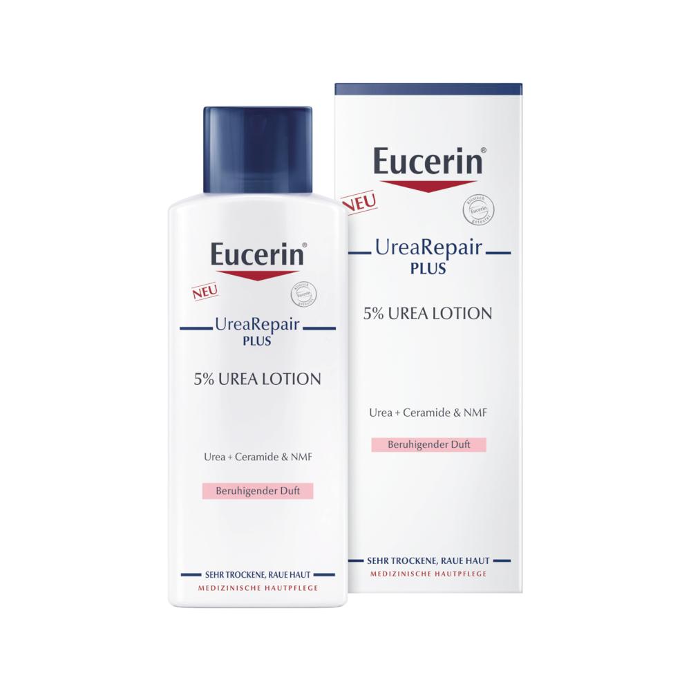 Eucerin® UreaRepair Plus Lotion 5% mit beruhigendem Duft – 48h intensive Pflege für trockene bis sehr trockene Haut