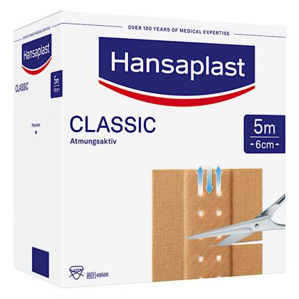 Hansaplast CLASSIC Atmungsaktiv Pflaster 6cm x 5m