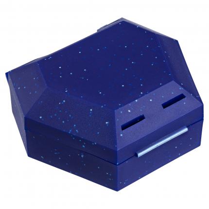ZAHNSPANGENBOX mit Kordel blau mit Glitzer
