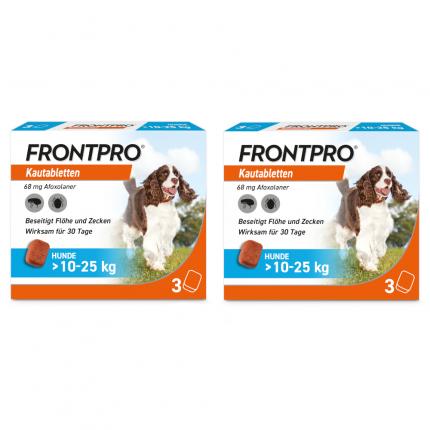 FRONTPRO Kautabletten Hunde &gt;10 - 25 kg Doppelpack