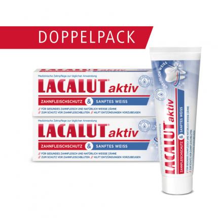 LACALUT Aktiv Zahnfleischschutz &amp; Sanftes Weiß Doppelpack